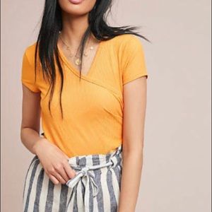 Maeve by Anthropologie orange wrap top size S